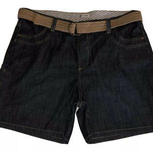 Lee Women’s Sz 16 Belted Denim Blue Jean Carpenter Shorts EUC